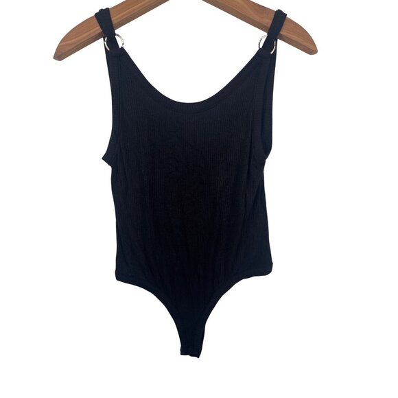 Intimately Free People Womens Bodysuit Sz S Black Ribbed Knit Stretch Tank City - Picture 1 of 8